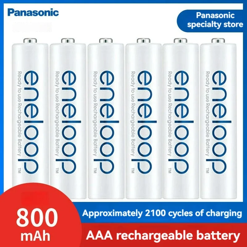 Panasonic-Eneloop Bateria Recarregável Original, AA, AAA, 1.2V, 1900mAh, 800mAh, Pré-carregada, Nimh, Adequado para Lanterna, Câmera, Brinquedos