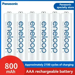 Panasonic-Eneloop Baterias Recarregáveis, 800mAh, AAA, 1.2V, NI-MH, Brinquedos Elétricos, Lanterna, Câmera, Bateria Pré-Carregada, Novo