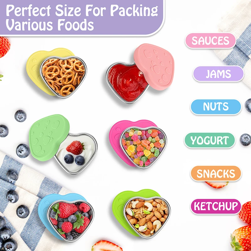 

Контейнер для приправ для соуса из нержавеющей стали 304, 50/60 мл, чашка для соуса, силиконовая крышка, герметичная тарелка для макания салата, небольшая коробка для хранения