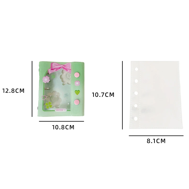 Mini Metal Loose-leaf Album Folder Cartoon Lucky Four-leaf Clover Photo Album Idol Photocard Holder Kawaii Photo Protector