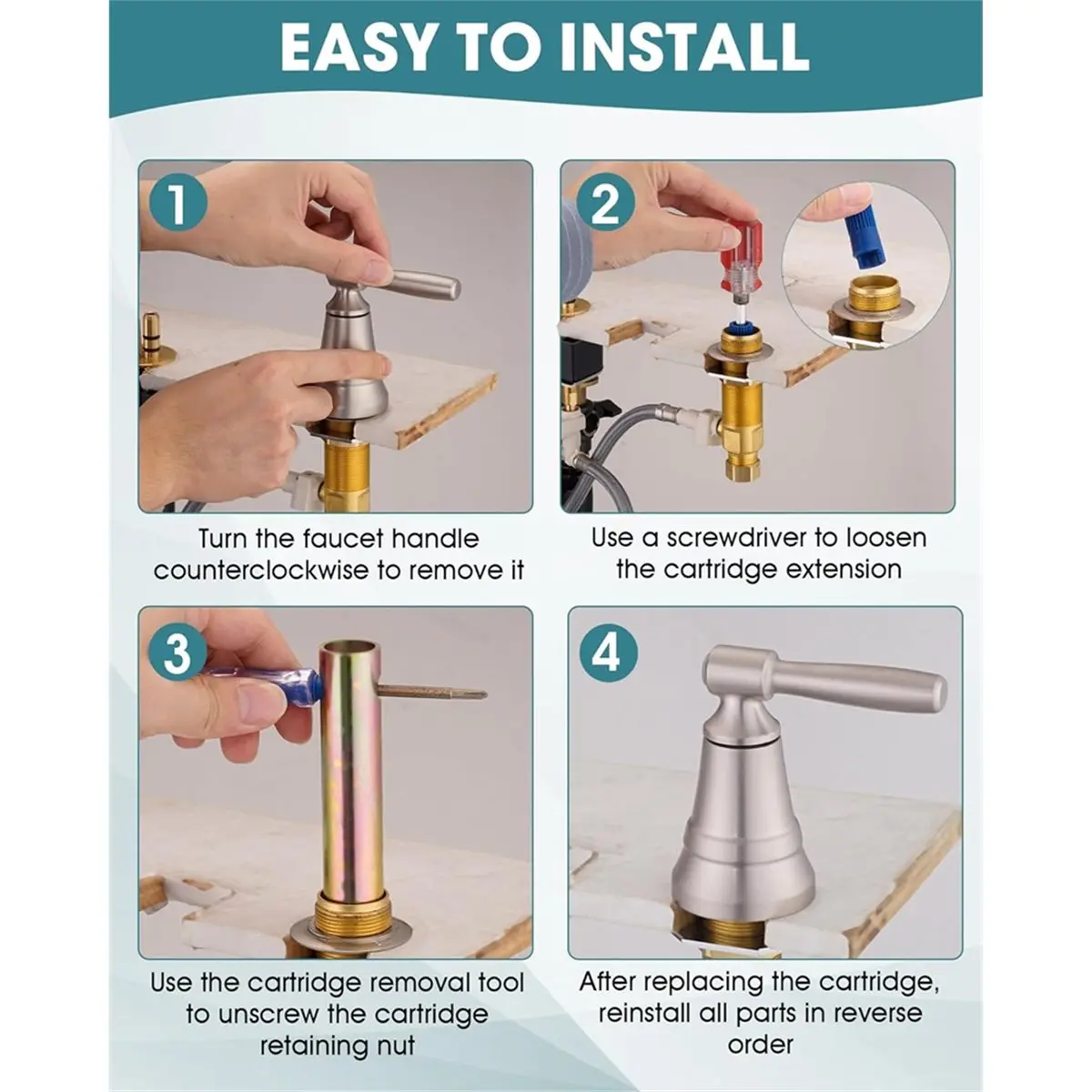 97479 Catridge Stem Extension Kit & 14272 Retainer Removal Tool for Widespread 2 Handle