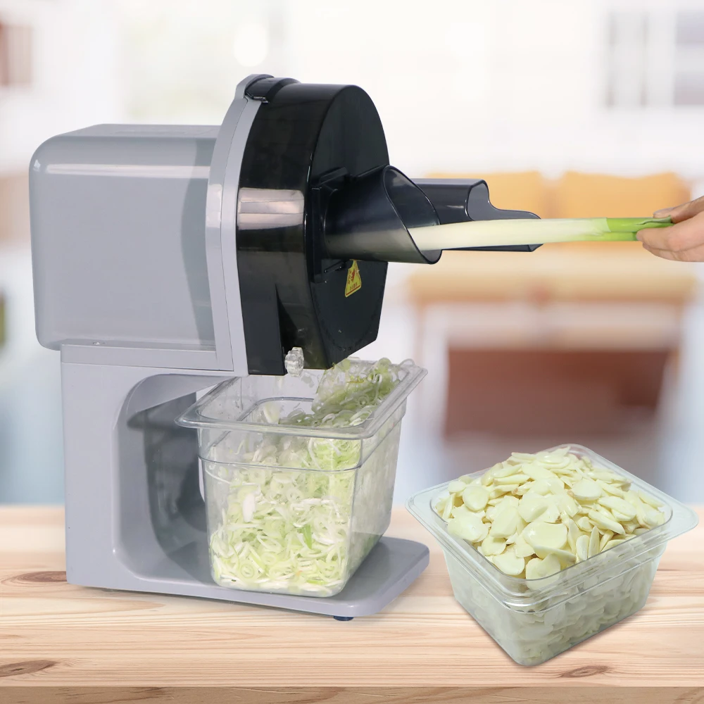 Grey Stainless Steel 4-in-1 Food Processor Vegetable Chips Cutter Machine for Garlic Carrot