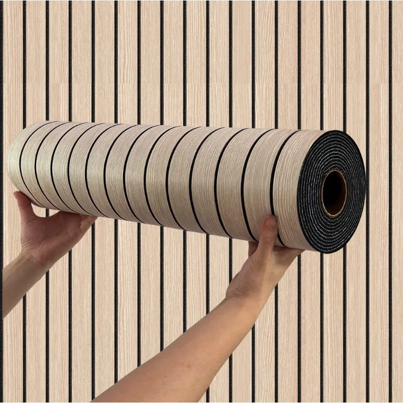 CustomizationFactory Self Adhesive Pvc Fluted Wall Panel  Peel and Stick Wallpaper Water Proof Papel De Parede 3d Peel and Stick