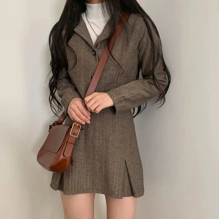 Faionable ort – costume Jaet et jupe pour femme, ensemble deux pièces coréen, coupe régulière, vêtements printemps automne hiver