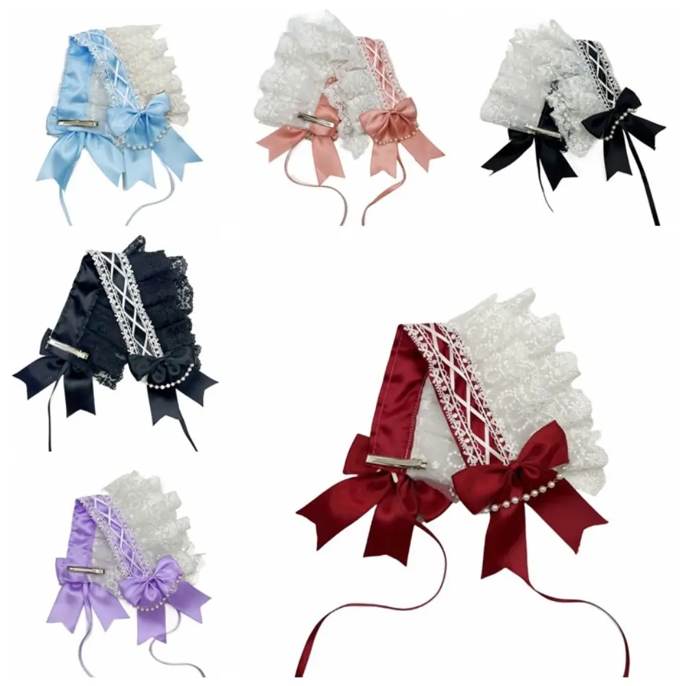 لطيف الحلو لوليتا الدانتيل عقال اللؤلؤ JK تكدرت هيرباند الشريط القوس إكسسوارات الشعر لوليتا مشبك شعر الفتيات