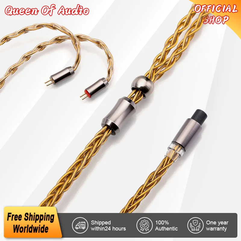 Kinera Gleipnir Headphone peningkatan kabel Earphone 6N OCC dengan 2.5 berlapis emas + 3.5 + 4.4mm colokan 0.78 2pin / MMCX Headset musik Hifi