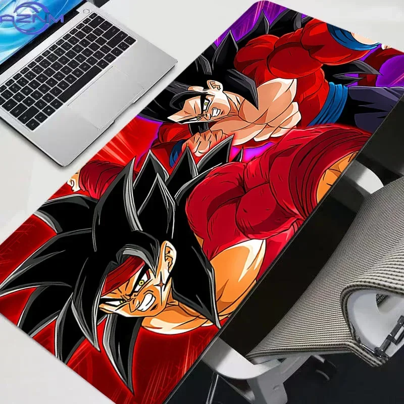 Dragon Ball GT Super Saiyan 4 Goku Anime Mouse Pad, Rubber Non Slip Gaming Desk Mat, Red Purple Dynamic Background HD Print Mous