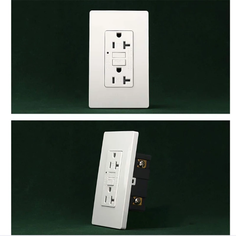 GFCI Outlet 20A، وعاء كهربائي GFI مع مؤشر LED، قاطع دائرة خطأ أرضي مقاوم للعبث 20 أمبير