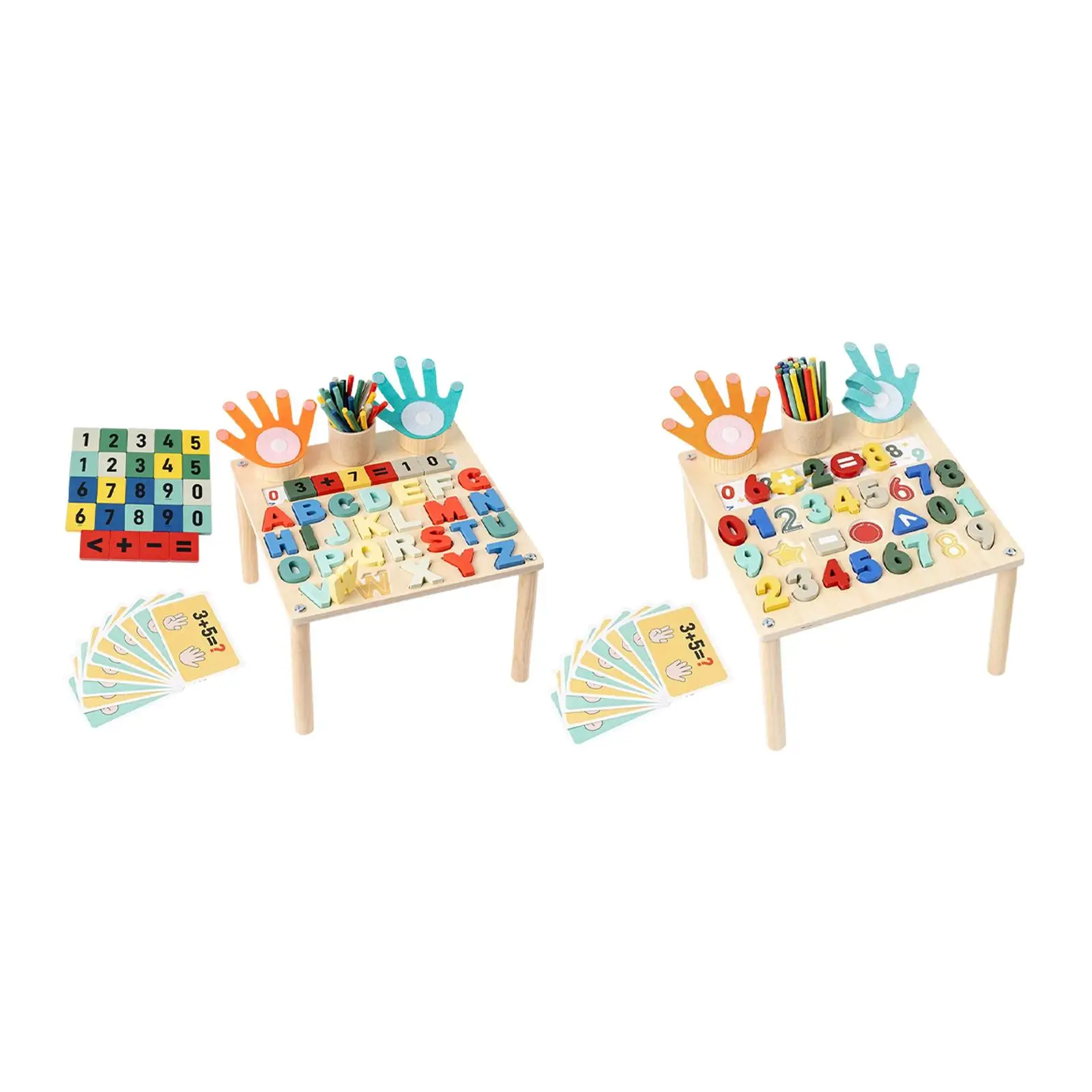 Math Learning Toy Activity Table Preschool Kids Early Educational Toys Counting Sticks Addition and Subtraction Board for Kids