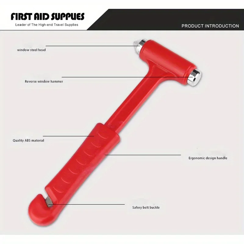 2 in 1 Auto Sicherheit Hammer Fenster Breaker Sicherheitsgurt Cutter Multifunktions Notfall Flucht Werkzeug Automobil Sicherheit Lebensrettende Hammer – Detail 7