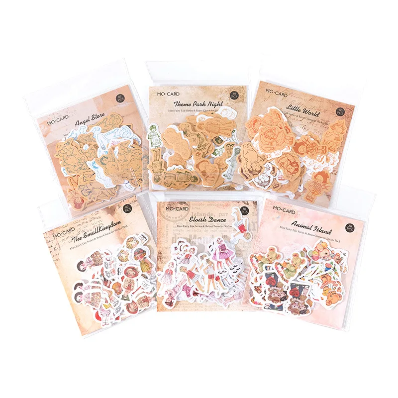 80pcs/lot Kawaii Scrapbook Stickers Fairy Tale Characters Junk Journal Planner Stationery Stickers Planner Decorative