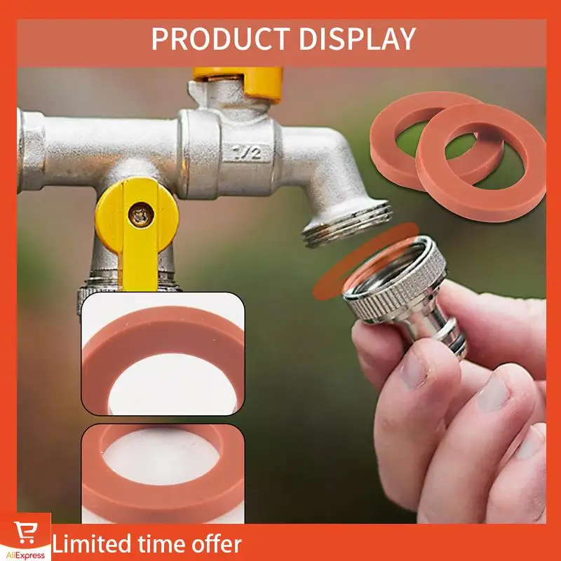 

Свежие 100 шт. шайбы для садовых шлангов, силиконовые резиновые шайбы, уплотнительные кольца, мягкие силиконовые прокладки, фитинги для садового шланга 3/4 дюйма