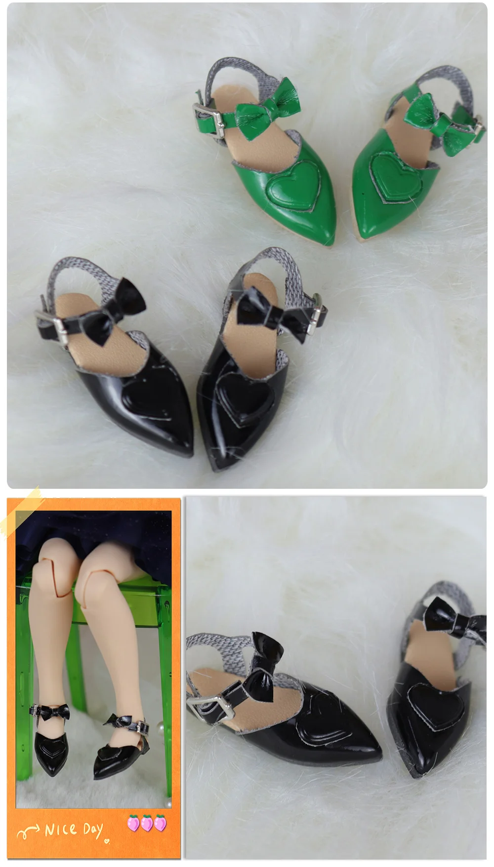 Accessories For ICY DBS Blyth Doll Pointed Shoes With Bow Elegant Suitable For Anime Girl OB24