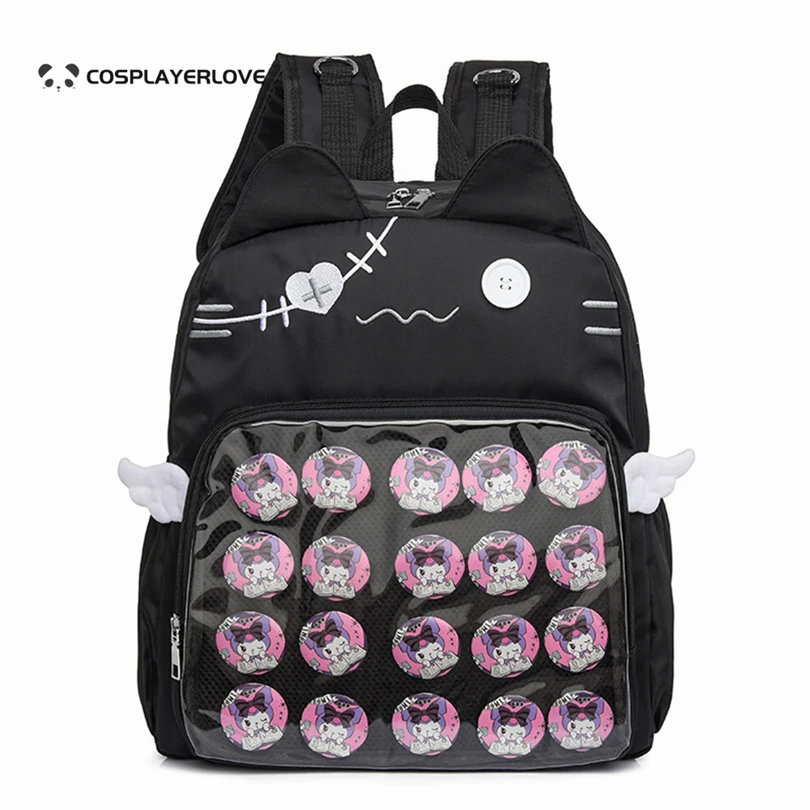 Y2K Cat Baby Valley College style leisure backpack  wing itabag  Cosplay Student  Birthday Gift