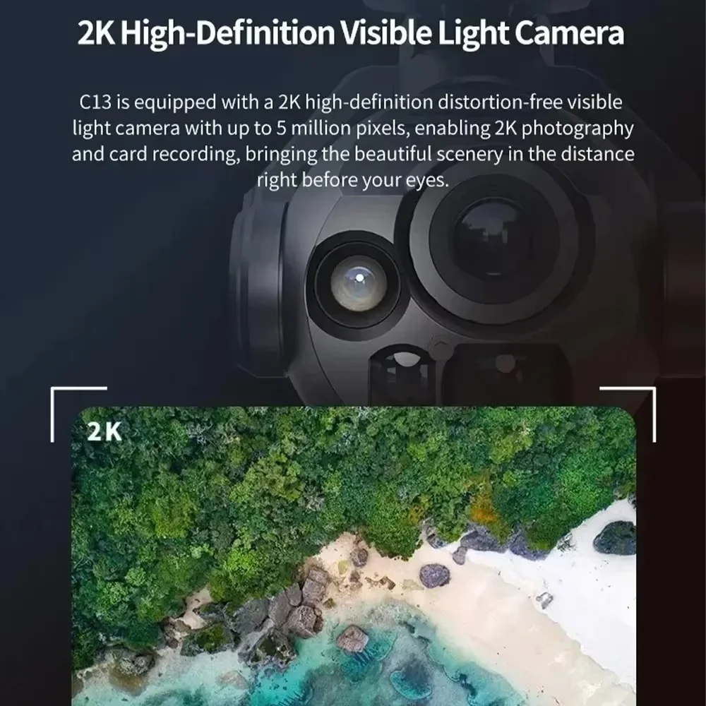Skydroid C13 3-Axis Gimbal Camera 30X Zoom AI Target Lock Three-Light Camera for FPV Drone