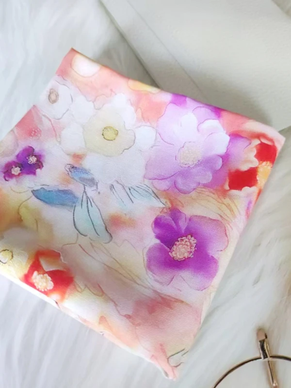 Ultramiękkie bawełniane chusteczki damskie z motywem piwonii, niebiesko-biała porcelana, szalik przeciwsłoneczny, kwadratowe apaszki.