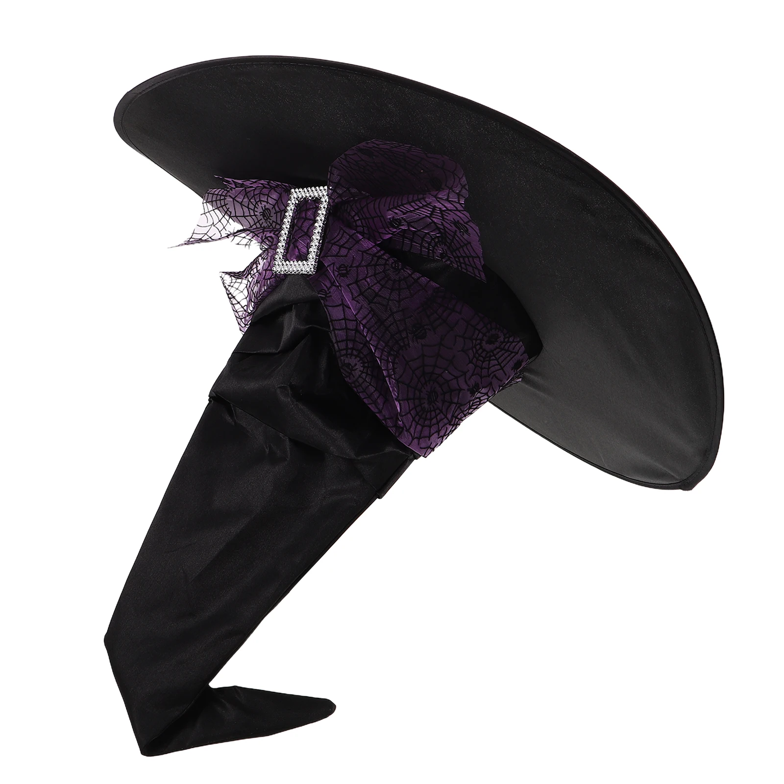 

Halloween Witch Hat Costume Top for Women Headgear Decoration Cloth with Veil Festival