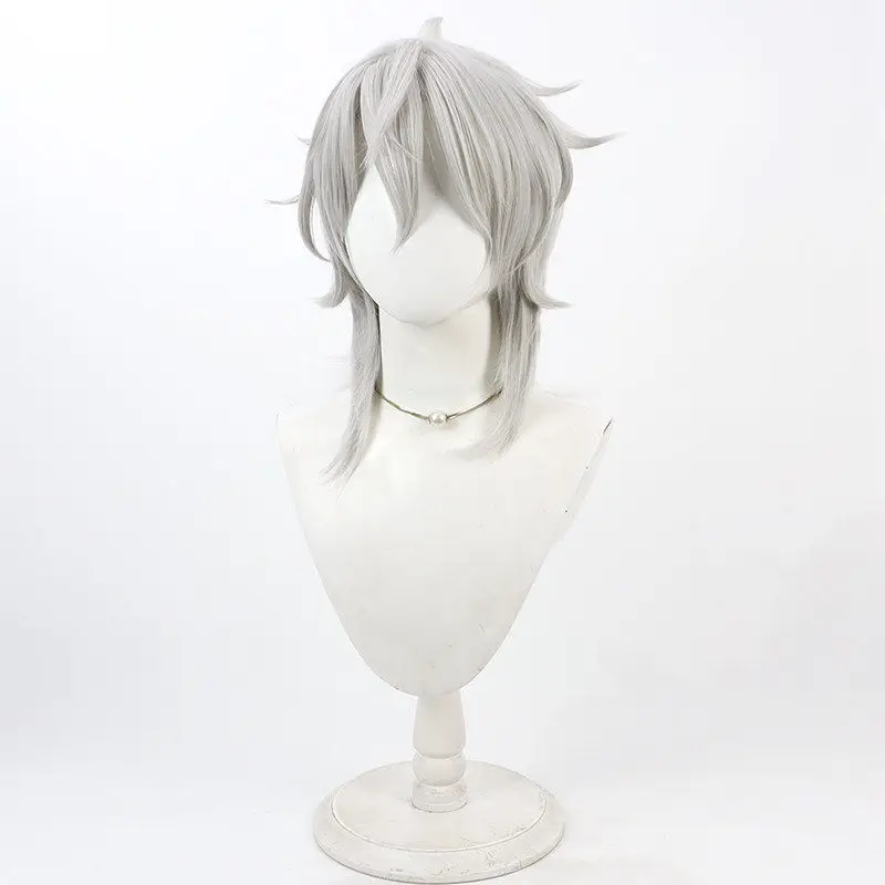 Domeki Kuguri Cosplay Wig 18TRIP Gray Short Heat Resistant Synthetic Hair Halloween Party Role Play Carnival + Free Wig Cap view 3