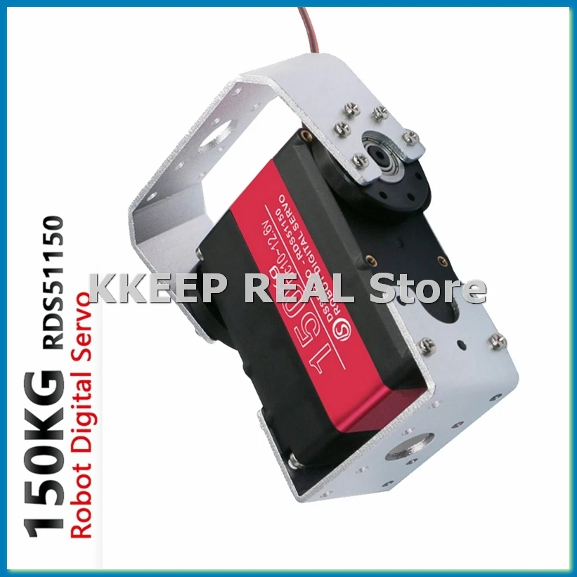 150KG 12V RDS51150 Double-Shaft Digital Metal Robotic Servo with U Mounting Bracket Waterproof 270 Degree-A20R