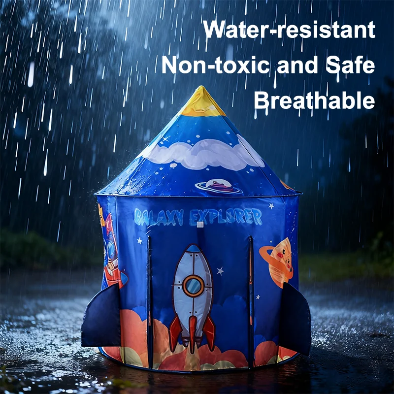 125CM Rocket Kids Children Tent Portable Foldable Baby Play House Large Space Boys Girls Castle Indoor Outdoor Toy Gift