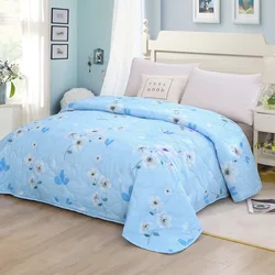Floral Quilt Comfortable Washable Bedroom Decor Simple Air-Conditioning Thin Blanket Summer Quilt Fluffy Blanket for Kids Adults