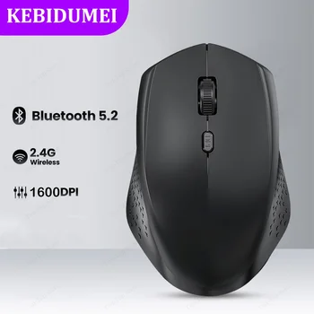 Mysz Bluetooth 5.2 Bezprzewodowa mysz 2.4G Podwójny tryb Cicha mysz Akumulatorowa mysz do gier 1600 DPI do laptopa Win Mac OS