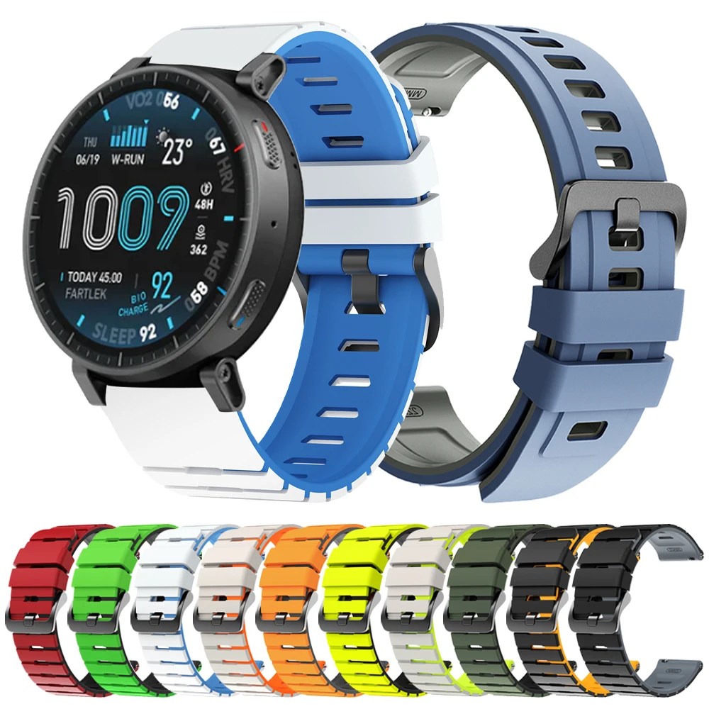 22mm Silikonarmband für Huami Amazfit Active Max 48mm BIP 6 BALANCE 2 Ersatzarmband für Xiaomi Watch 5 Sportliches, atmungsaktives Armband