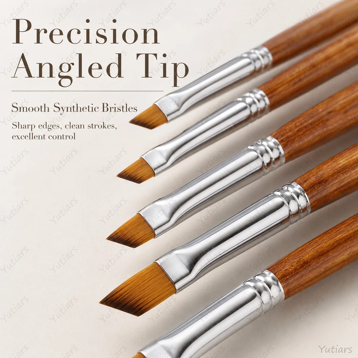 12pcs Angled Paint Brush Set Synthetic Bristle Flat Shader Brushes Wooden Handle Art Brushes for Watercolor Acrylic Oil Painting
