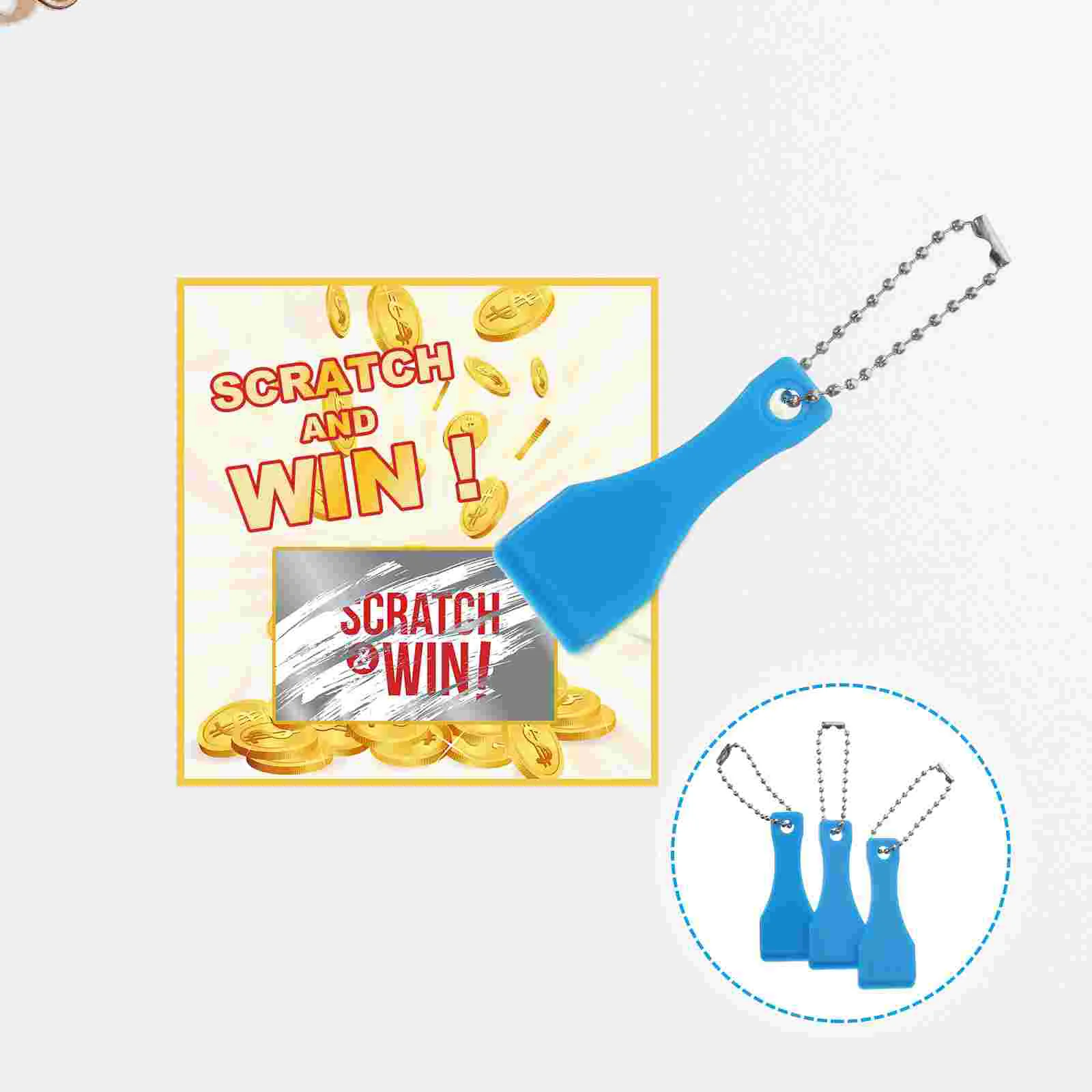 10 Pcs Paint Scraper Lottery Ticket Scratcher Sticker DIY Tools Blue off for Tickets