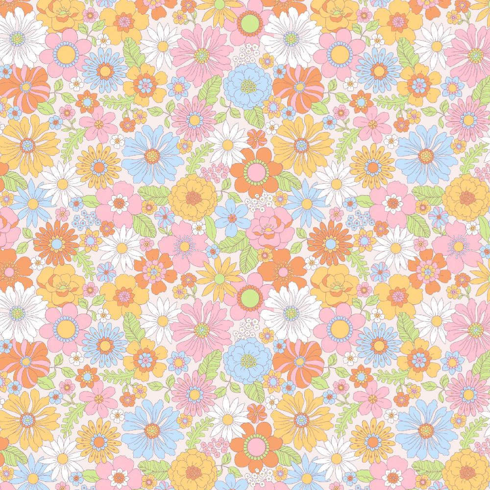 

Colorful Daisy Floral Wallpaper Peel and Stick Flower Contact Paper for Bedroom Nursery Wall Cabinet Boho Wallpapers