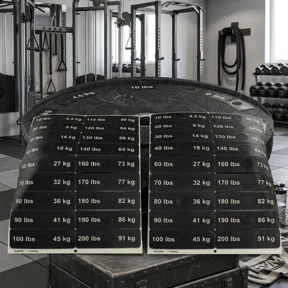 2 Pcs Fitness Equipment Weight Stickers Gym Weight Stack Label Number 4.5kg-91kg Portable Fitness Equipment Accessory