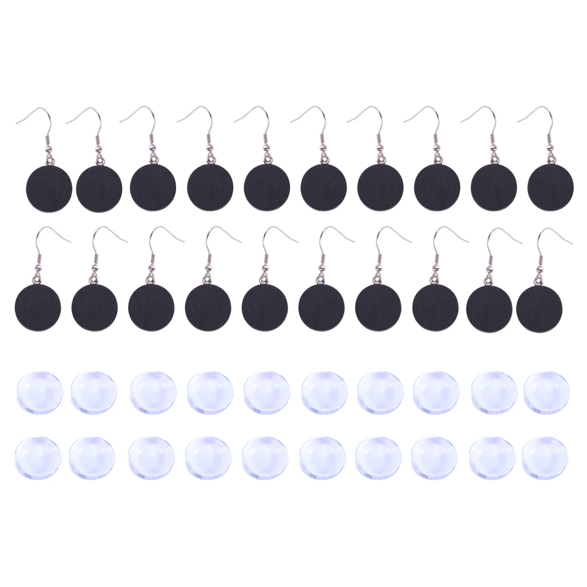

40 Pcs Earring Accessories Wood Blanks Round Cabochon Bases Bamboo Pendant Trays Jewelry Making DIY Crafts Great Gifts