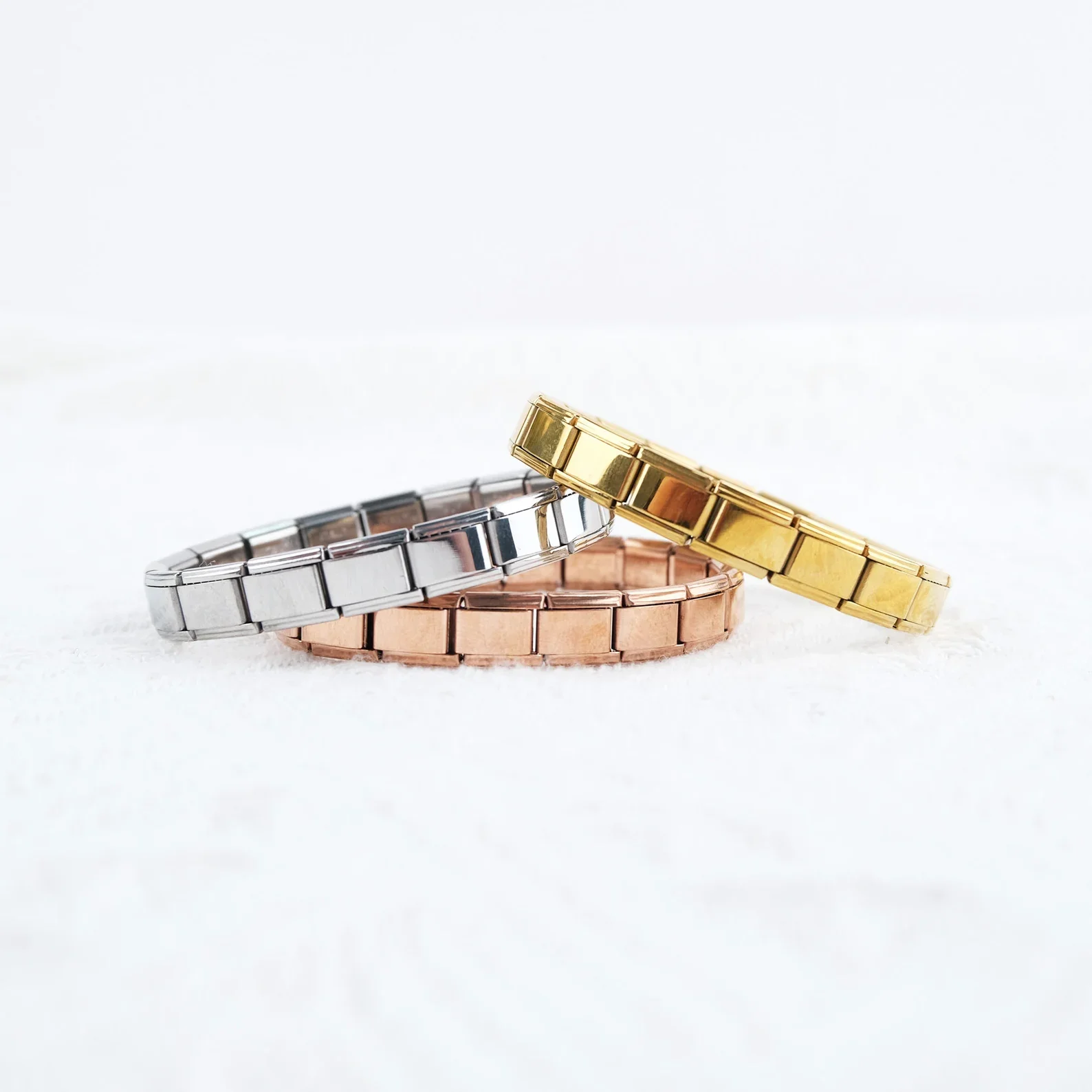 أساور مرنة بتصميم إيطالي بسيط من الفولاذ المقاوم للصدأ مع سلسلة روابط ملونة للنساء والرجال كهدية مجوهرات يدوية - 5