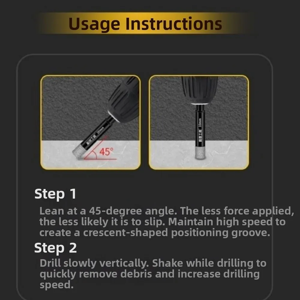 

6Pcs 6-16mm Hexagonal Brazed Drill Bits Set Dry-drilling Hex Shank Tile Hole Opener Carbide Tip Quick Change System