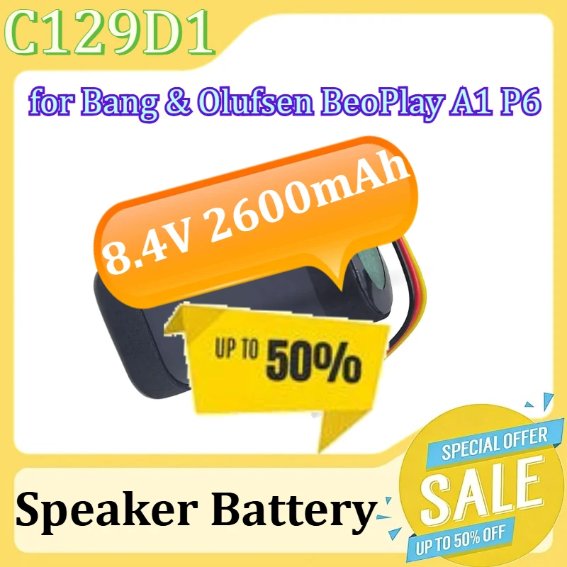 

Replacement Battery C129D1 for Bang & Olufsen BeoPlay A1 P6 Wireless Bluetooth Portable Speaker 8.4V 2600mAh