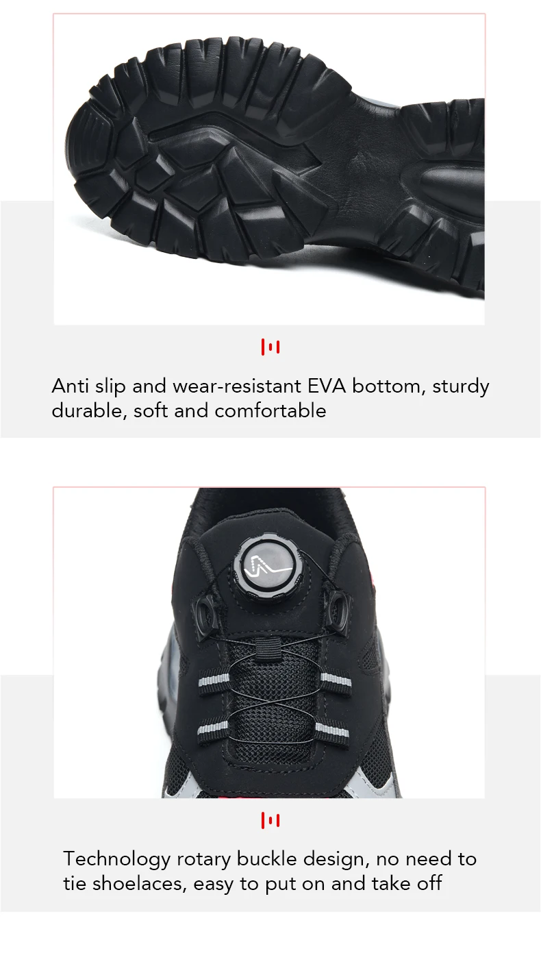 Indestructible Steel Toe Work Shoes for Men Rotating Button Safety Shoes Lightweight Construction Work Safety Shoes