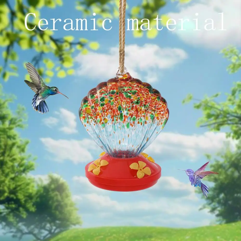 Blue Orange Bird Feeder Multicolor Glass Hummingbird Feeder Outdoor Hanging Ant Bee Resistant Bird Feeder Garden Decor for Women