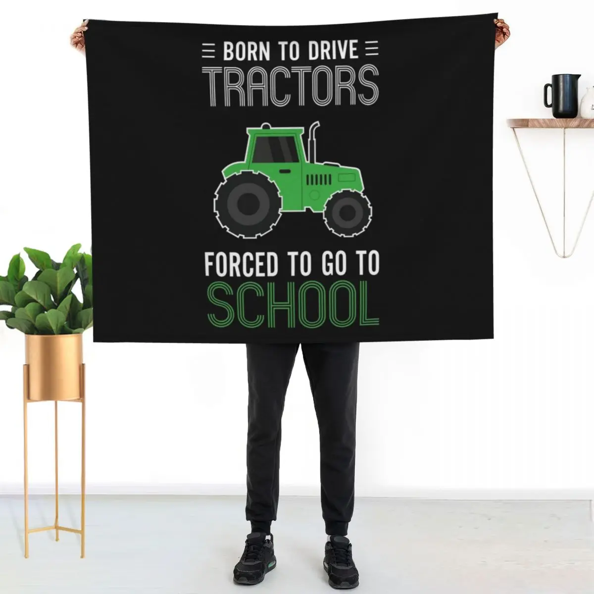 Tractor Shirt Funny Gift For Farmer Throw Blanket Flannels Sofa Quilt Furry Multi-Purpose Single Soft Plaid Blankets