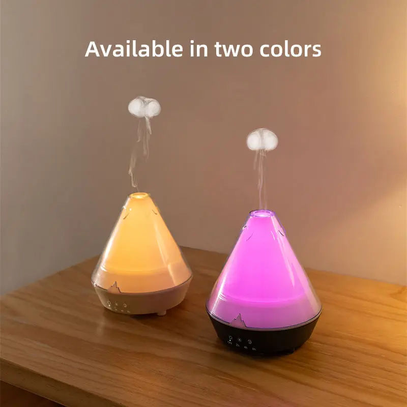 7 Colors Gradient Light Simulated Volcano Aroma Diffuser Jellyfish Smoke Ring Air Humidifier USB Aromatherapy Oil Diffuser
