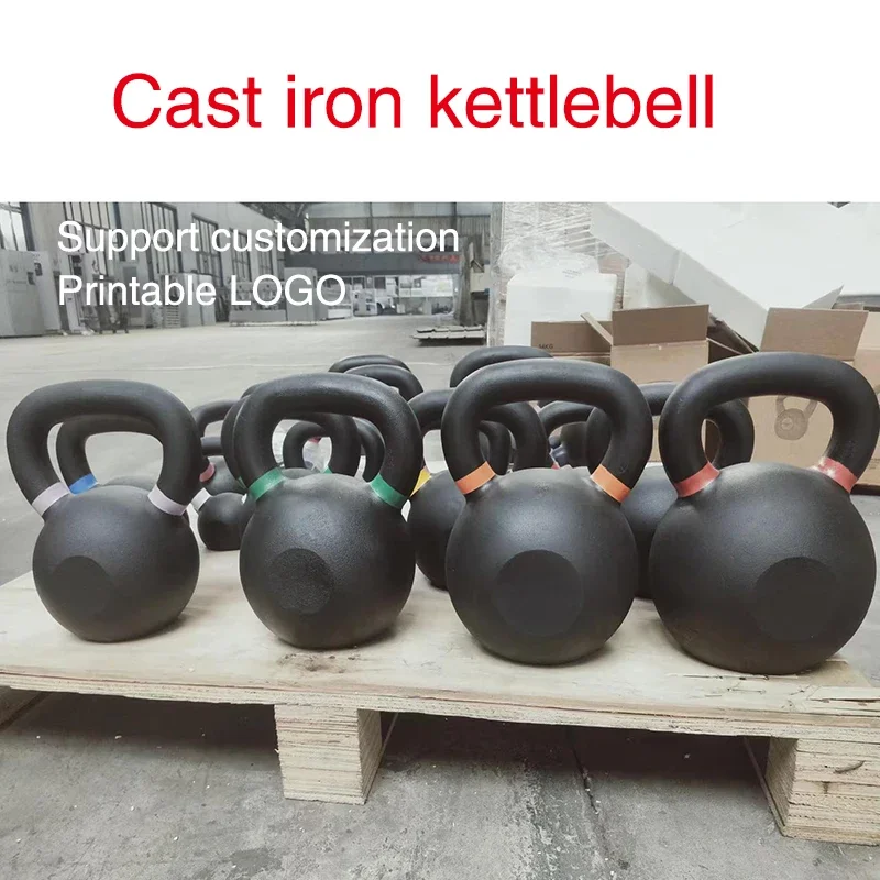 Customizable Black Cast Iron Kettlebells Fitness Training Strength Competition 4kg 16kg 48kg Gym Yoga Practice Durable Steel