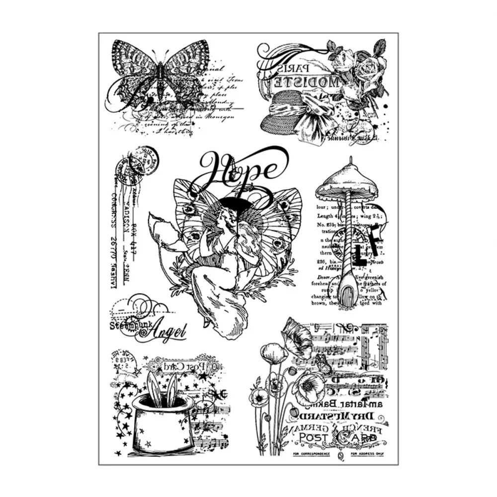 Fish/Butterfly Genie/Book Girl/Beach/Travel/Space Exploration Transparent Silicone Stamp for Diy Photo Album Papercard Scrapbook