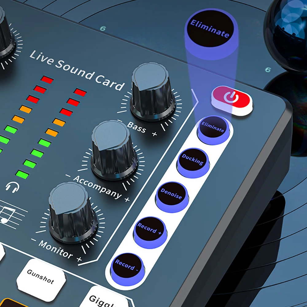 Sống Card Âm Thanh Phòng Thu Kỷ Lục Soundcard Chuyên Nghiệp Bluetooth Micro Phối Thay Đổi Giọng Nói Phát Trực Tiếp Trộn Âm Thanh Karaoke