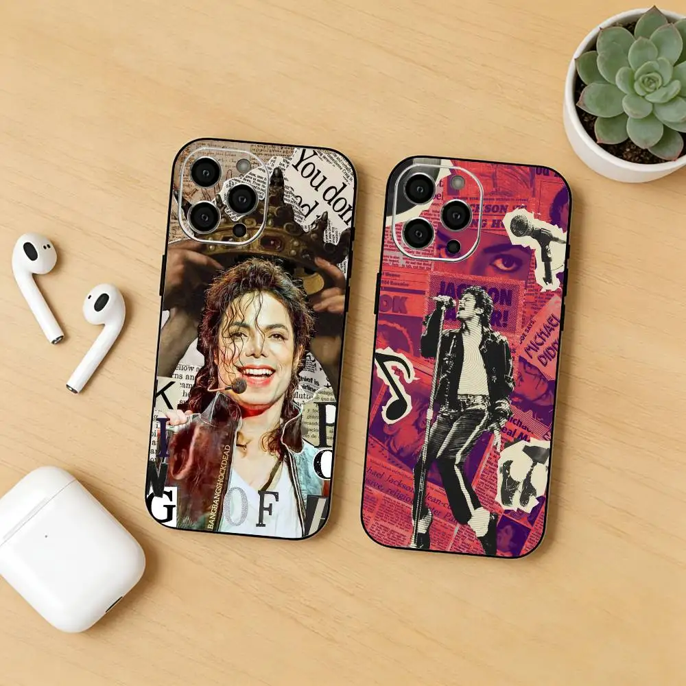 

Michael Jacksons Phone Case For iPhone17,16,15,14,13,12 Plus,Max Soft Silicone Black Cover