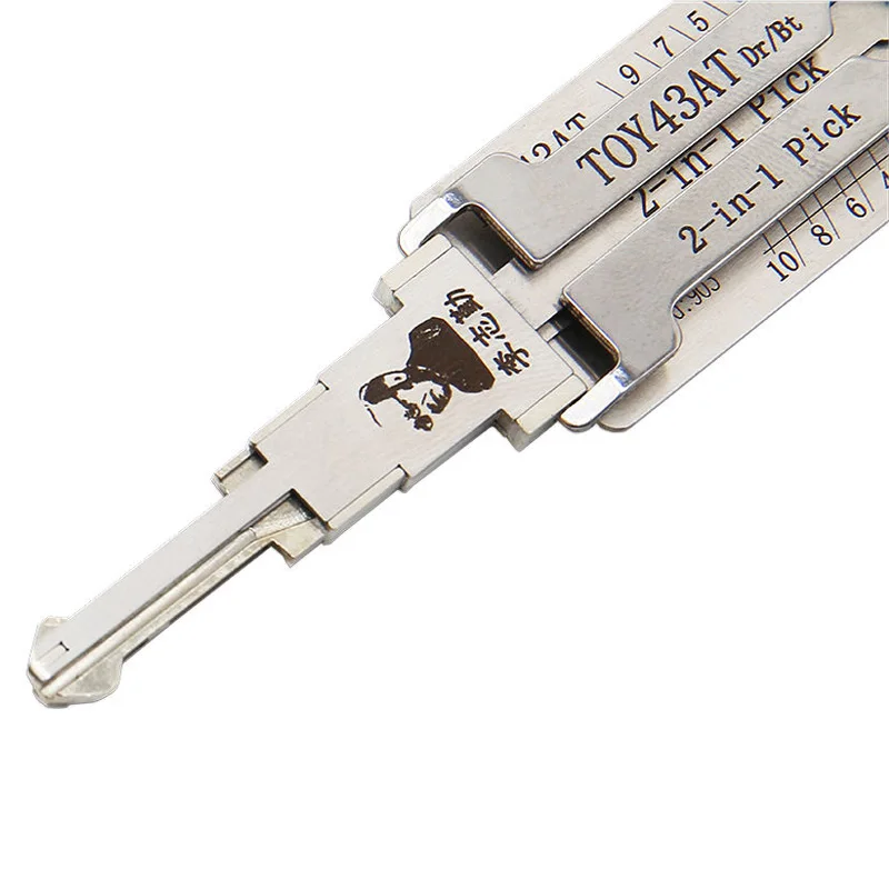 Original Lishi TOY43AT 2 in 1 Lock Pick Decoder Ignition Car Door Opener for Toyota Camry Models Flat Milling view 4