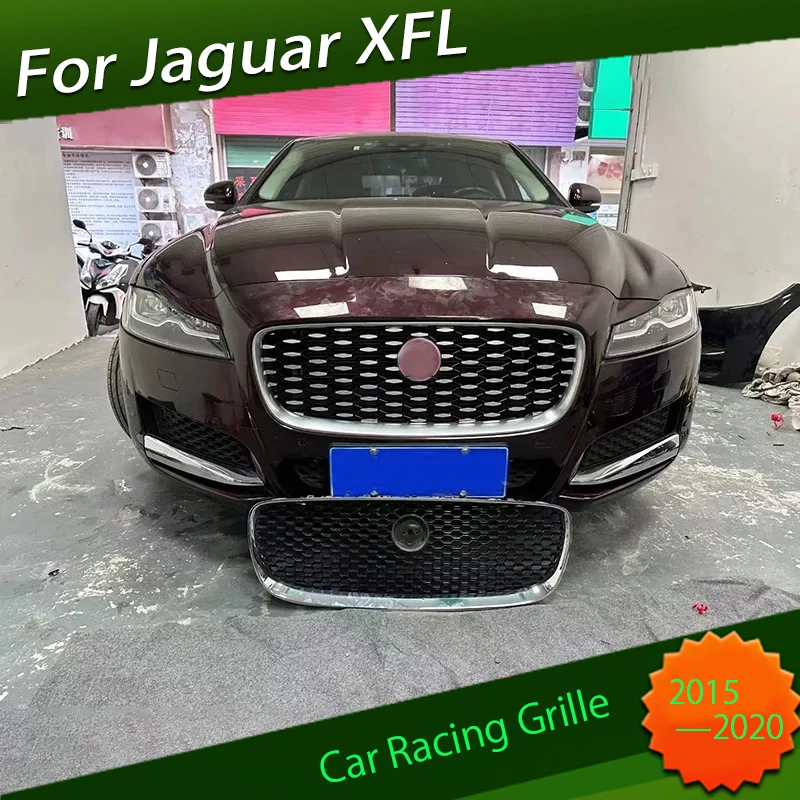 

Передняя решетка автомобиля для Jaguar XFL 2015 2016-2020, старая и новая Звездная решетка, матовая Черная решетка с Сотами, детали для модификации автомобиля