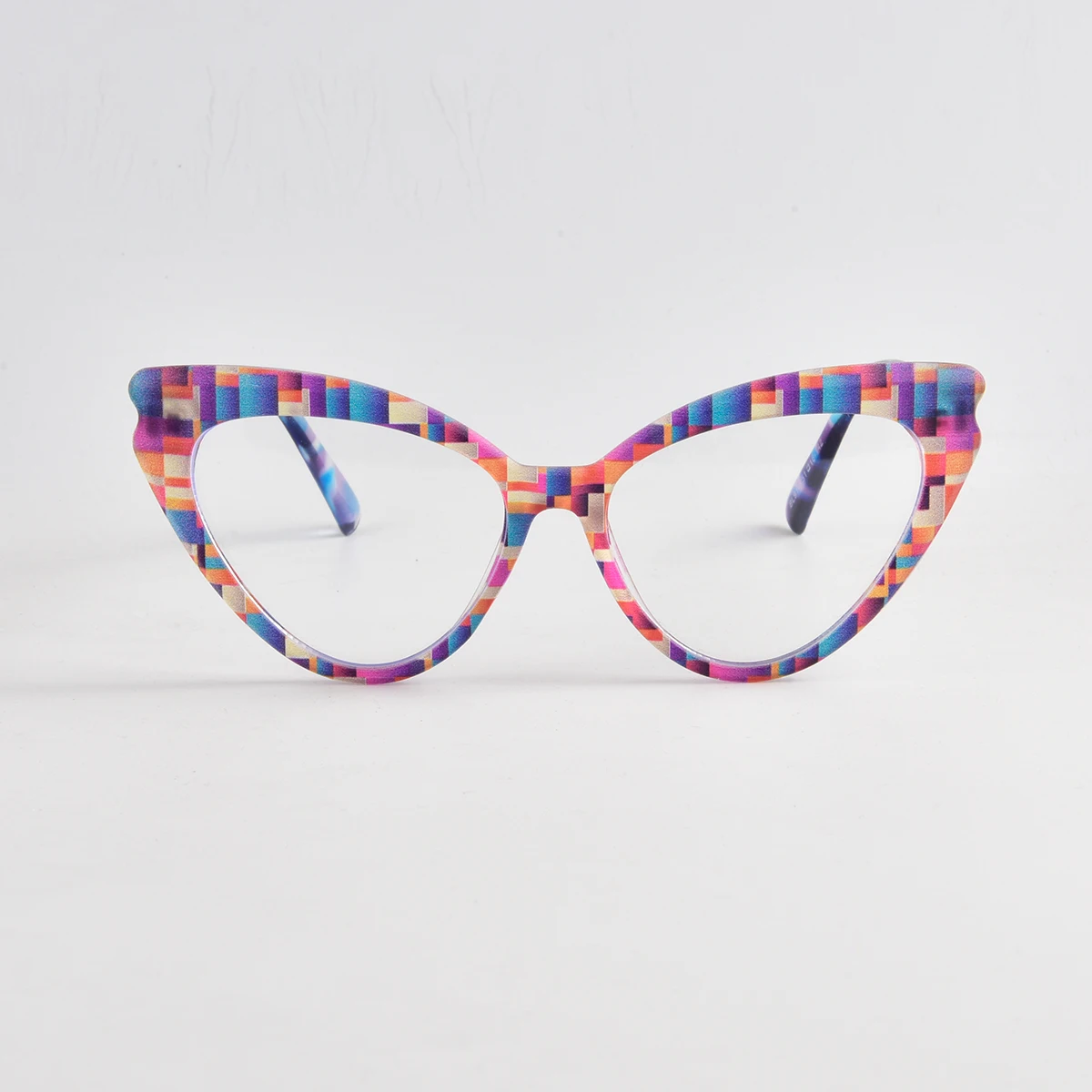 Nova moda colorida feminina olho de gato óculos de bloqueio de luz azul lentes plano personalizadas óculos transparentes para a saúde dos olhos