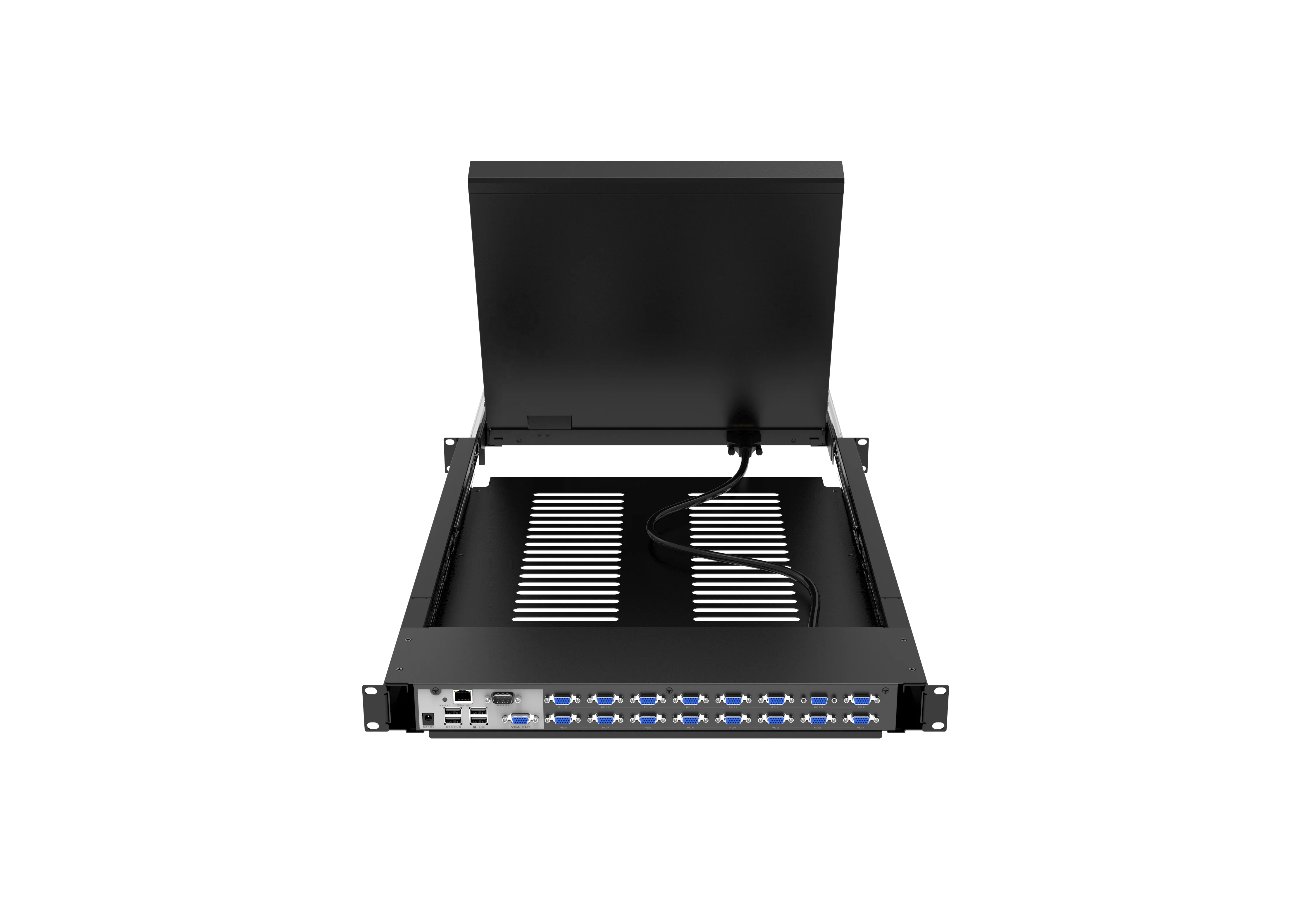 

17'' LCD IP KVM Switch 16 Port VGA, OEM MT-VIKI IP 1U Rack KVM Console Drawer, LCD KVM Switch Over IP