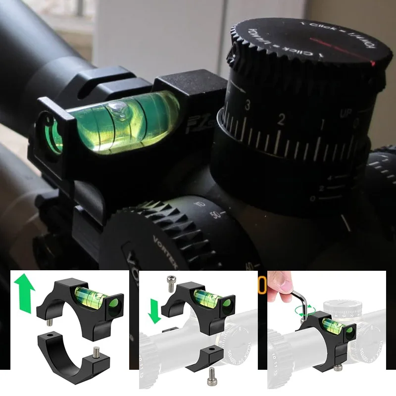 

34mm Tube Scope Leveling Kit Heavy-Duty Scope Bubble Level Ring Mounting Precision Anti-Cant Ring Training Aid Aluminum