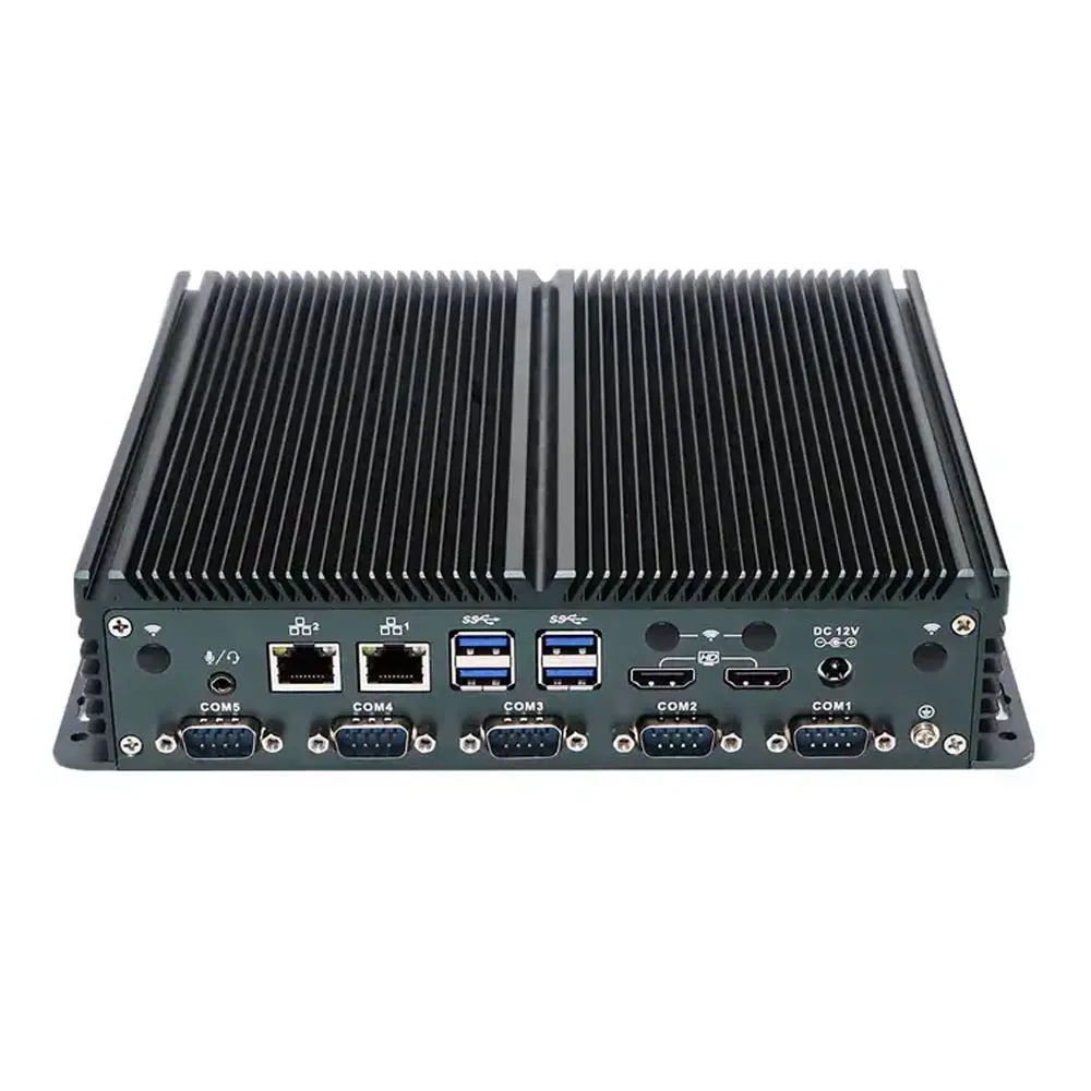 Parteaker Mini PC senza ventola Intel N100 Dual LAN HDMI 6COM 4G/5G SIM GPIO Computer industriale