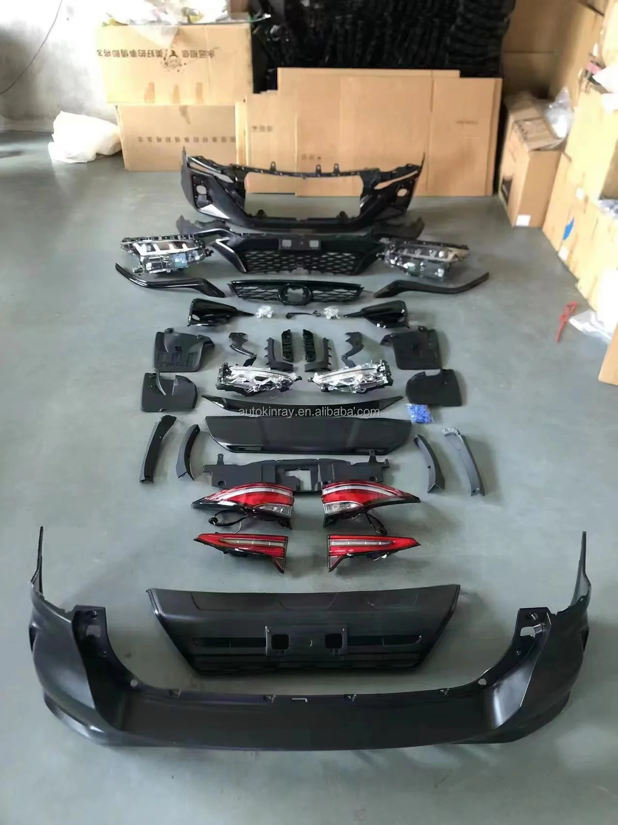 Modification Easy Install  for To-Yo-Ta Fortuner 2017-2022 Change to Fortuner Legender GR Sport Bodykit PP Bumper LED Headlights - Image 4